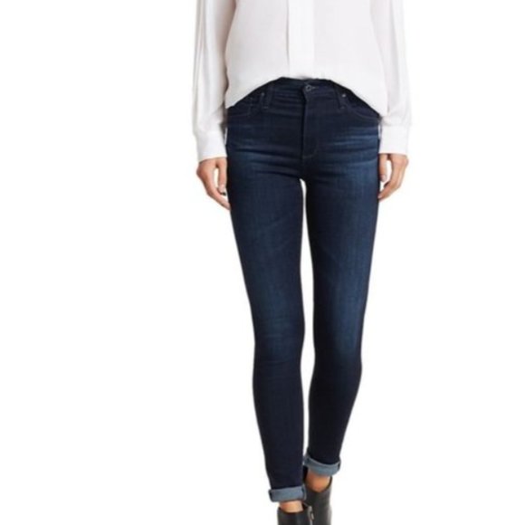 Adriano Goldschmeid The Farrah High-Rise Stretch Skinny Jeans Dark Wash - Picture 3 of 5